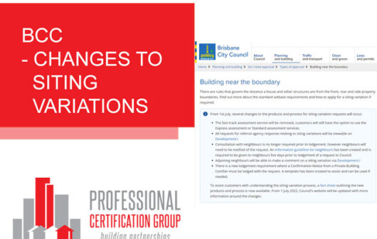 bcc changes to siting variations